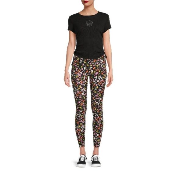 Women's Junior’s Soft Printed Sueded Ankle Leggings Size M - Picture 3 of 5